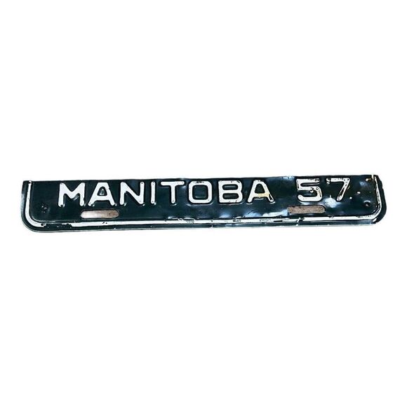 Vintage 1957 Manitoba Collectible License Plate Renewal Tag Original Tab Cover - Picture 1 of 3